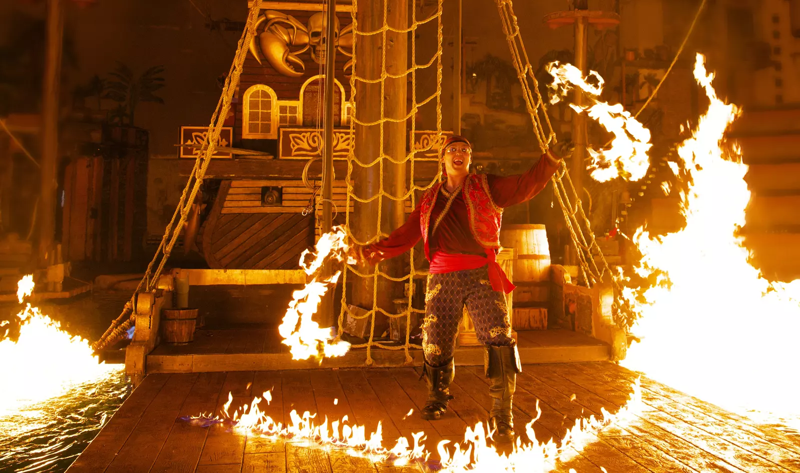 fire act at Pirates Voyage