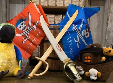 Pirates Voyage flags and swords