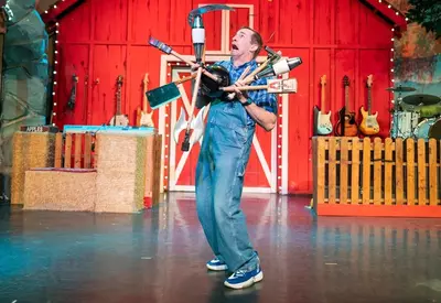 juggler with rare items at The Comedy Barn